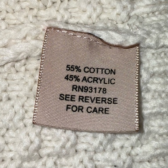 Philosophy Cable Knit Sweater Mock Turtleneck Cream Colored Sz S Cotton Blend - Picture 13 of 14